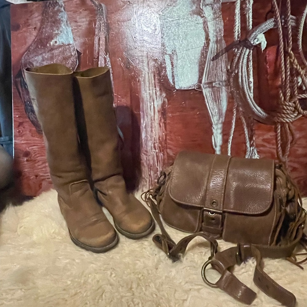 Roots Tribe tall leather boots